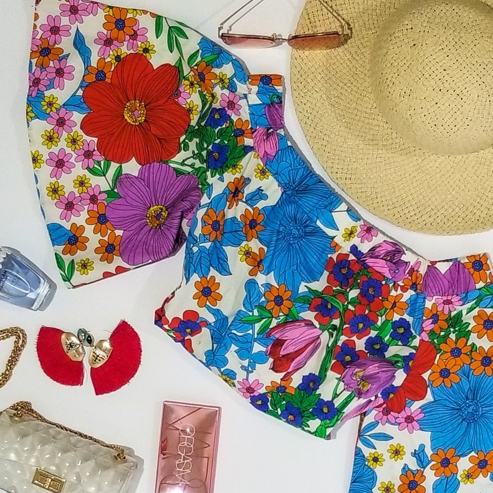 H&M floral off shoulder Dress